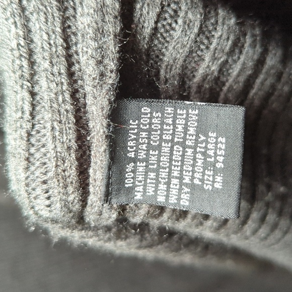 American Attitudes Gray Ribbed Hooded Duster Sweater Women's Size L - Picture 3 of 4